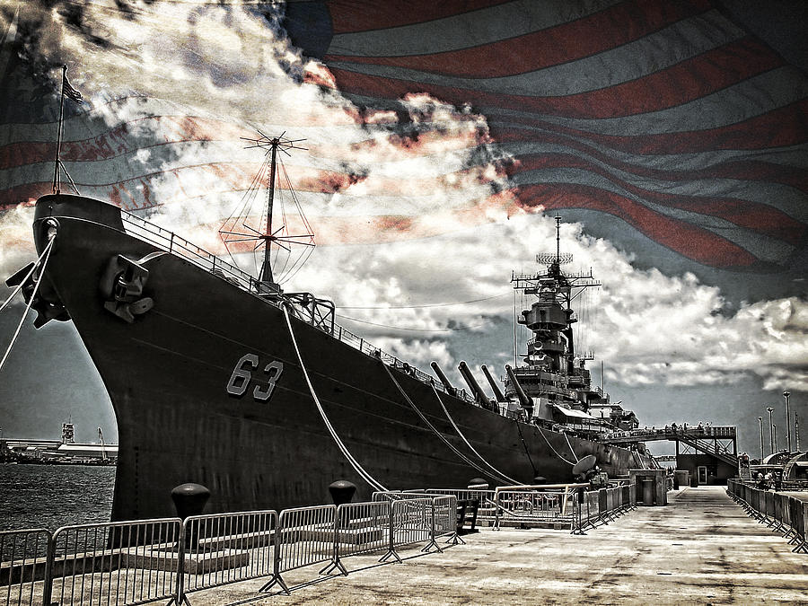 Battleship Photograph - Mighty MO U.S.S. Missouri by Ken Smith