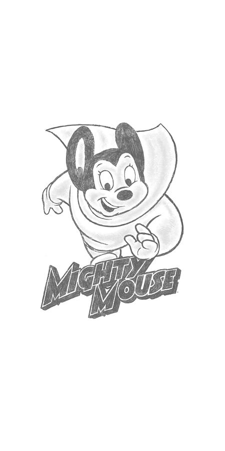 Superhero Digital Art - Mighty Mouse - Mighty Sketch by Brand A