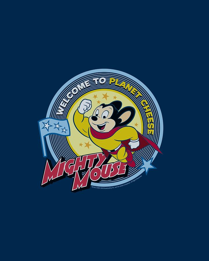 Superhero Digital Art - Mighty Mouse - Planet Cheese by Brand A