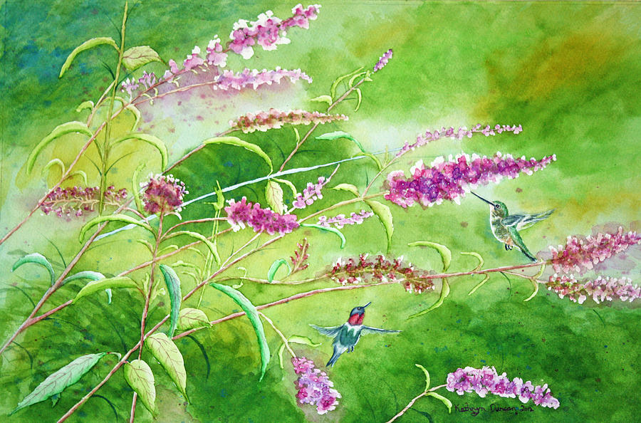 Mighty Wings - Hummingbirds Painting by Kathryn Duncan