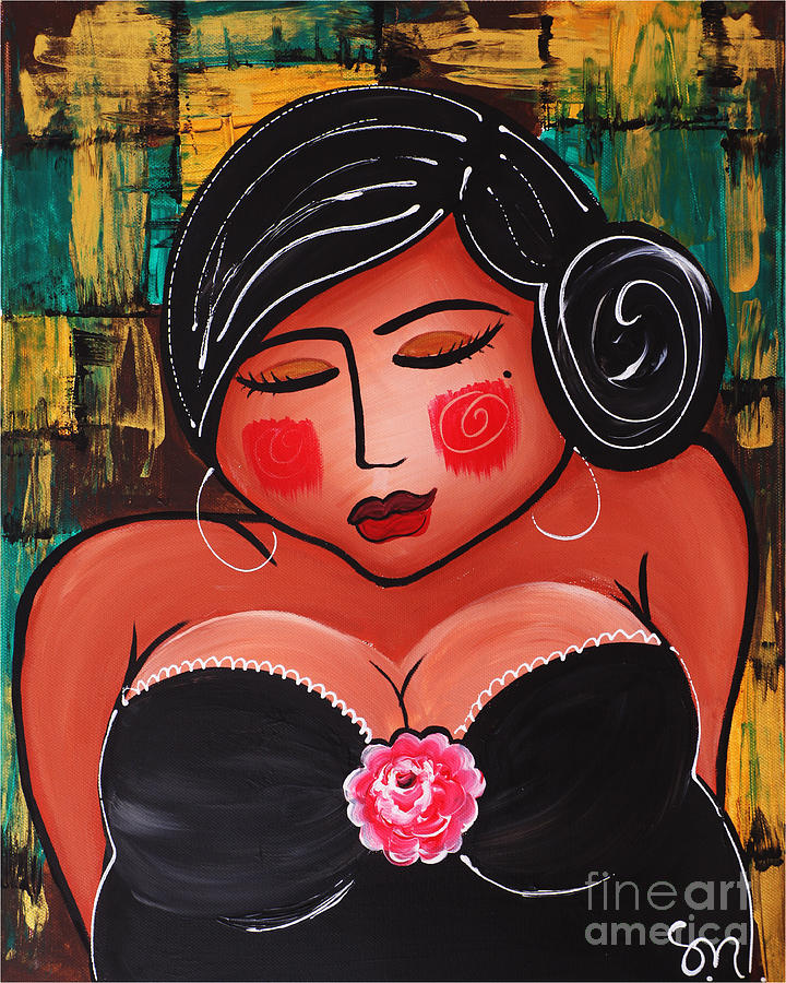 Woman Painting - Mignon by Maria Sopoglidou Woman Painting - Mignon by Maria Sopoglidou