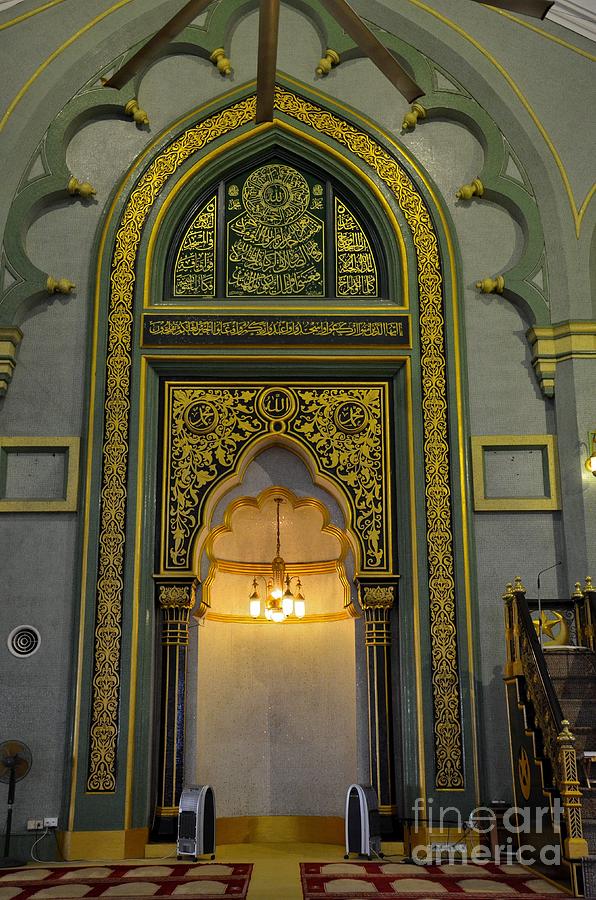 Mihrab prayer niche Sultan mosque Singapore Photograph by Imran Ahmed