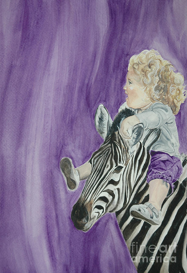 Mika and Zebra Painting by Tamir Barkan