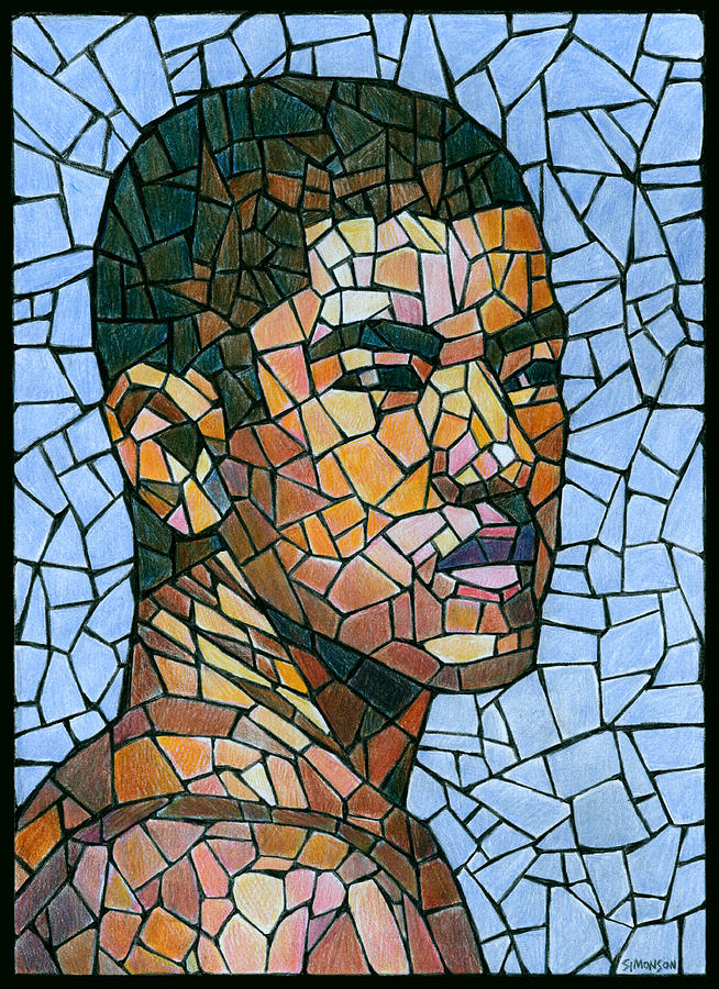 Mike in Mosaic Drawing by Douglas Simonson