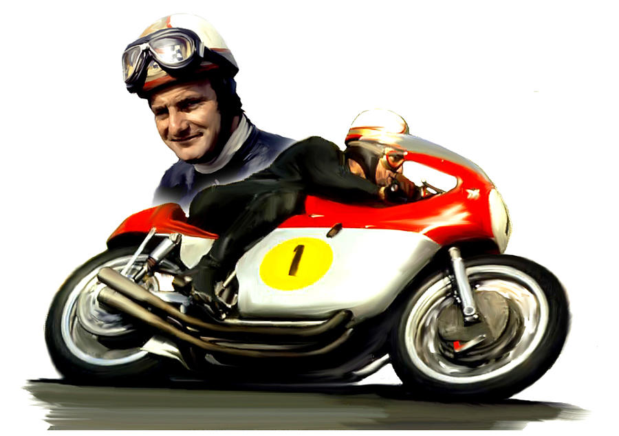 Mike The Bike  Mike Hailwood Painting by Iconic Images Art Gallery David Pucciarelli