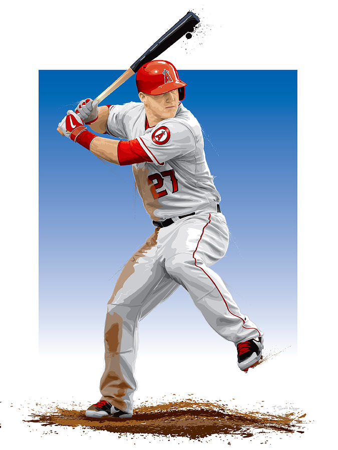 Mike Trout Digital Art - Mike Trout by Scott Weigner