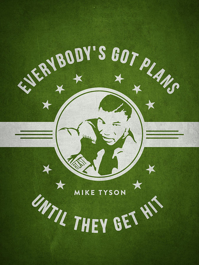 Mike Tyson Digital Art - Mike Tyson - Green by Aged Pixel