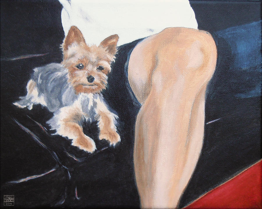 Mikedog with Johns Knee Painting by Stan Magnan