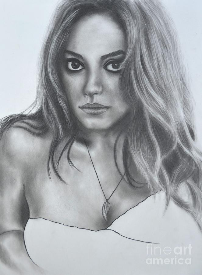 Mila Kunis Drawing By Michael Durocher Fine Art America 