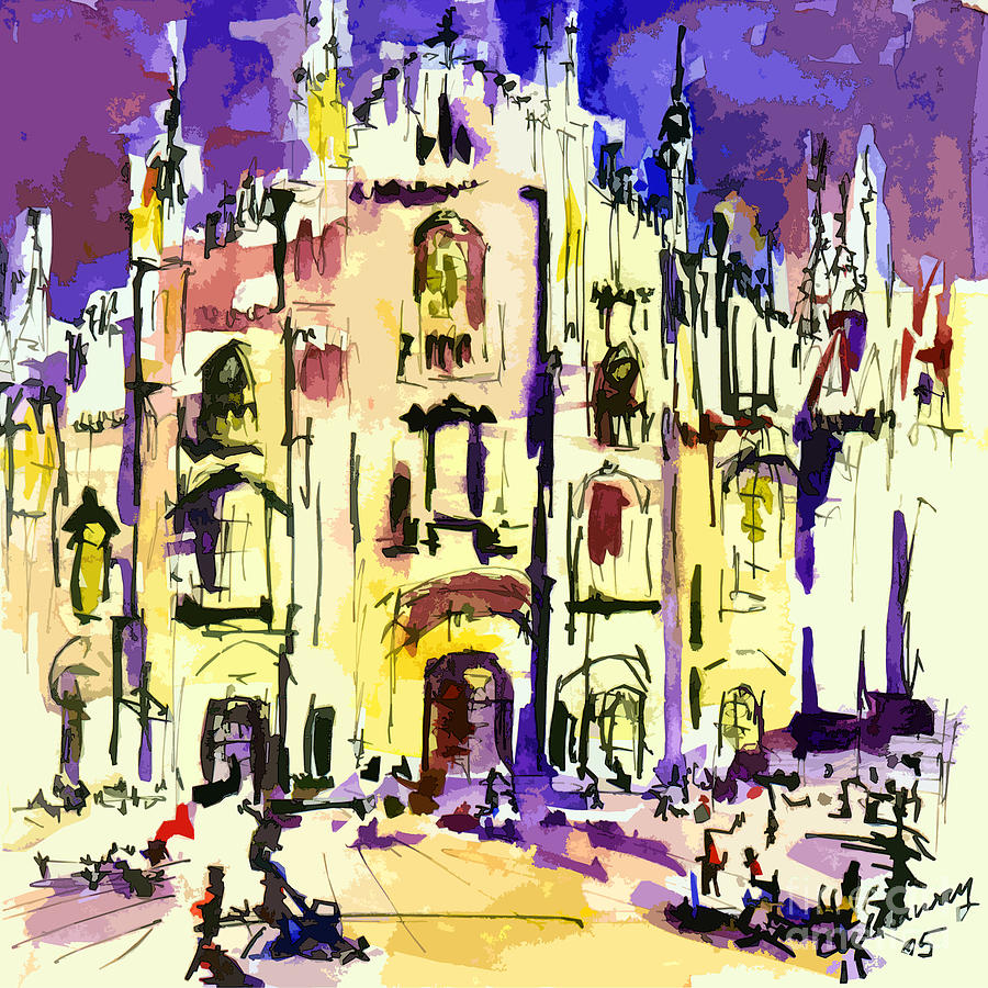 Milan Italy Cathedral Abstract Art by Ginette Painting by Ginette Callaway