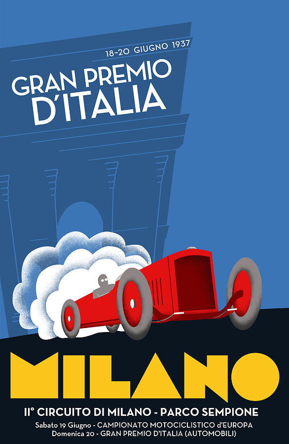 Milan Italy Grand Prix 1937 Digital Art by Georgia Fowler