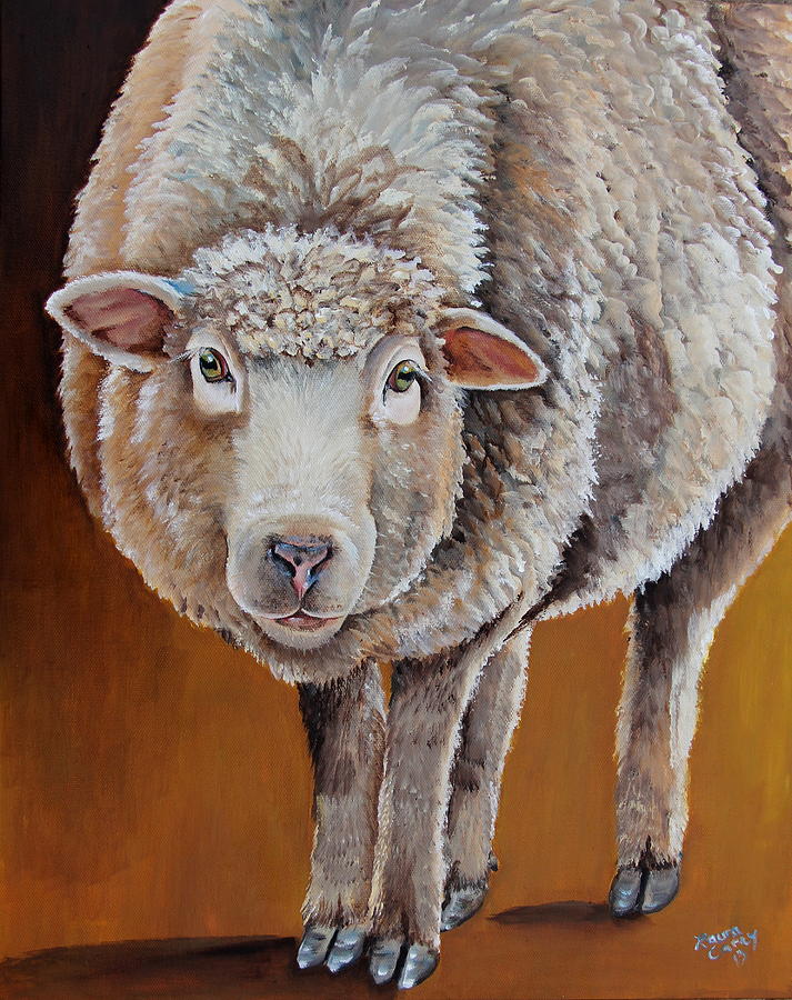 Sheep Painting - Mildred by Laura Carey