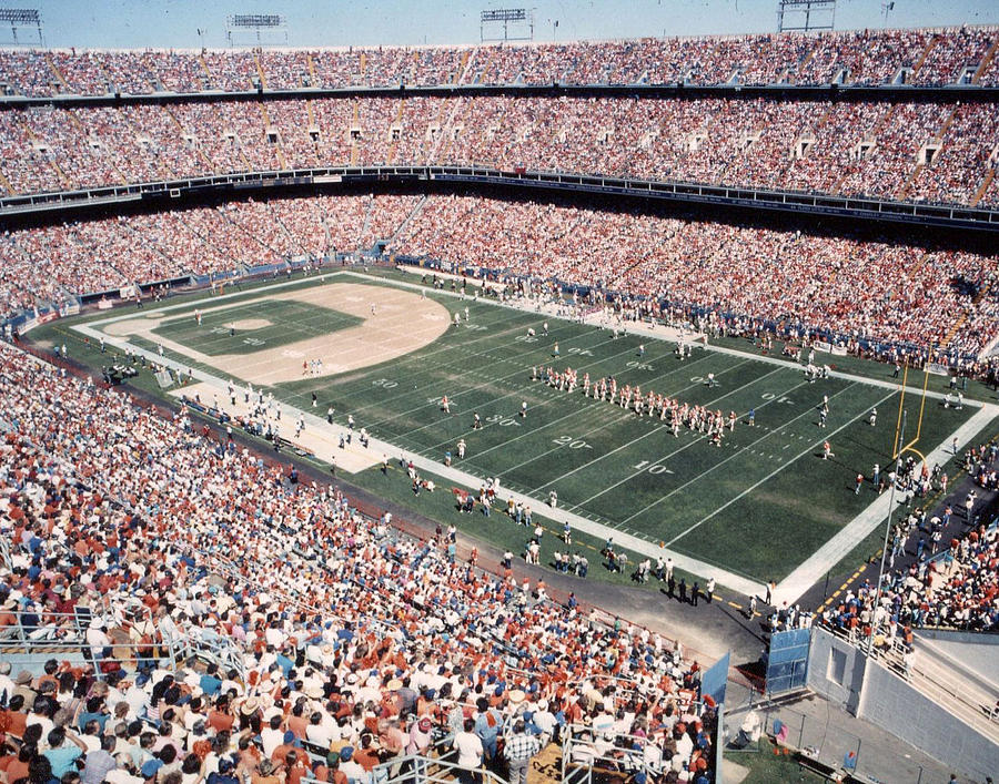 Mile High Stadium Denver Broncos Vintage Photograph by Retro Images Archive