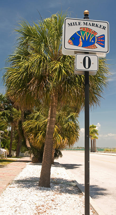 Sign Photograph - Mile Marker Zero At Pass-a-grille, St by Panoramic Images