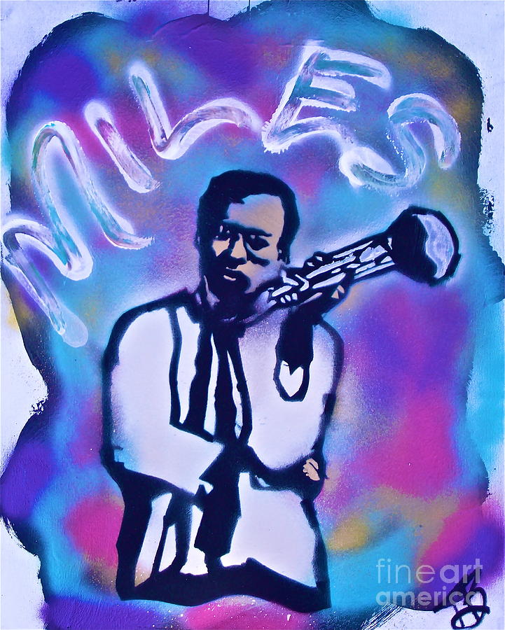 John Coltrane Painting - Miles Davis Cloud by Tony B Conscious