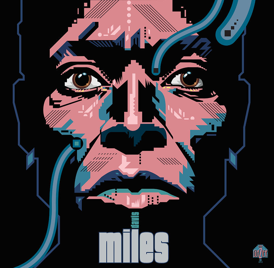 Miles Davis Portrait Digital Art by Garth Glazier