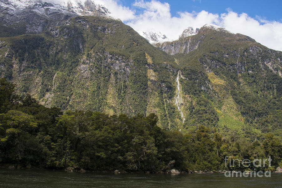 Milford Sound Mountains and Waterfalls Photograph by Bob Phillips
