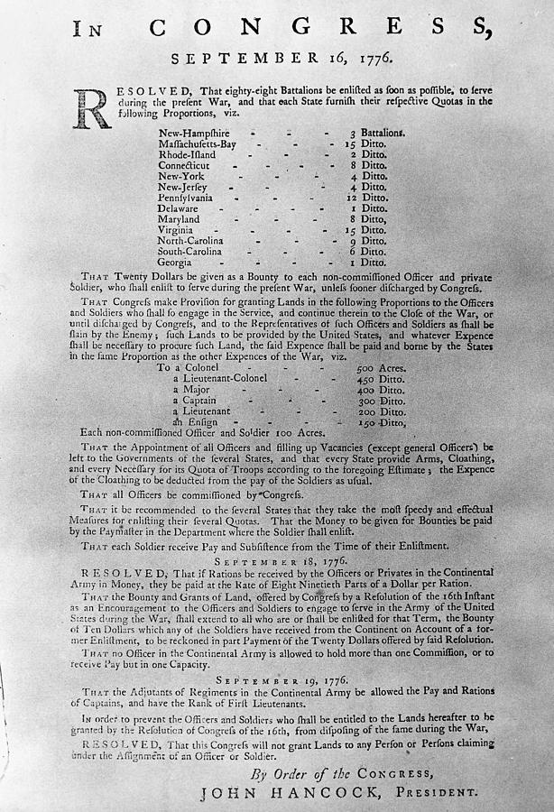 Military Establishment, 1776 Photograph by Granger
