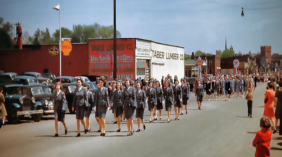 Military Women in a parade Digital Art by Cathy Anderson