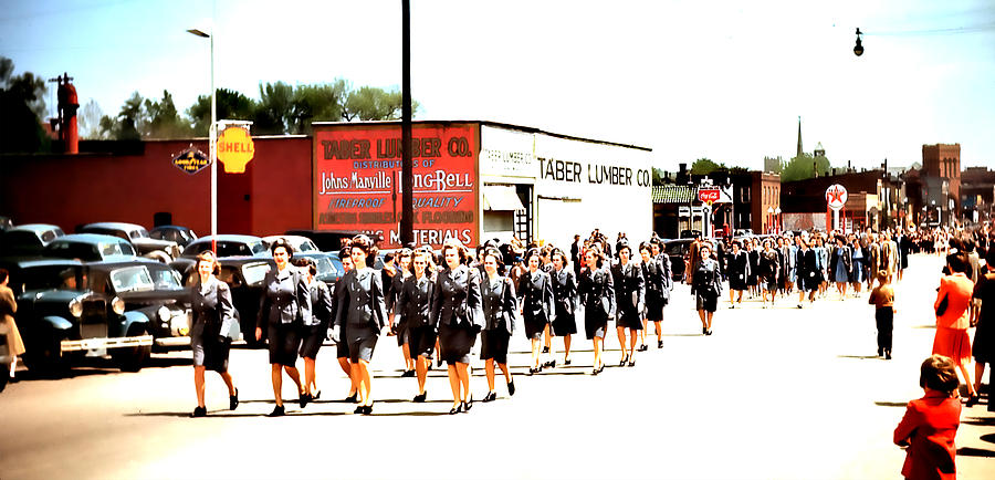 Military women on parade Digital Art by Cathy Anderson