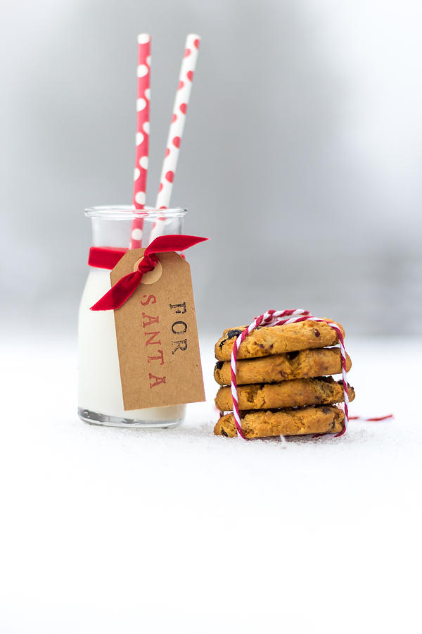 Cookie Photograph - Milk and cookies for Santa II by Aldona Pivoriene