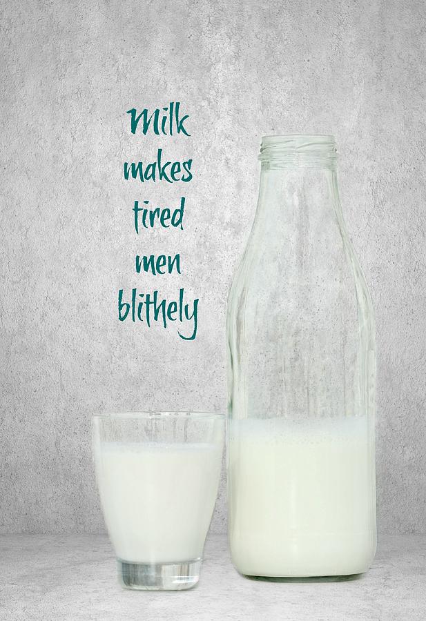 Bottle Mixed Media - Milk by Heike Hultsch