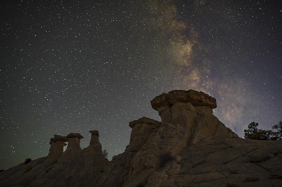 Milky Way Above Hoodoo Formations, Utah Photograph by John Shaw