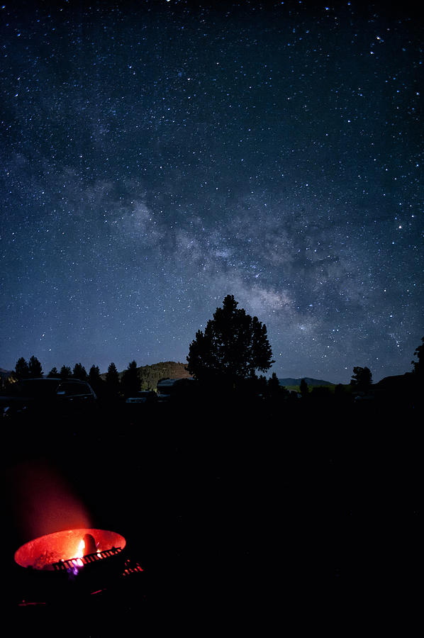 Milky Way and Campfire Photograph by Melany Sarafis