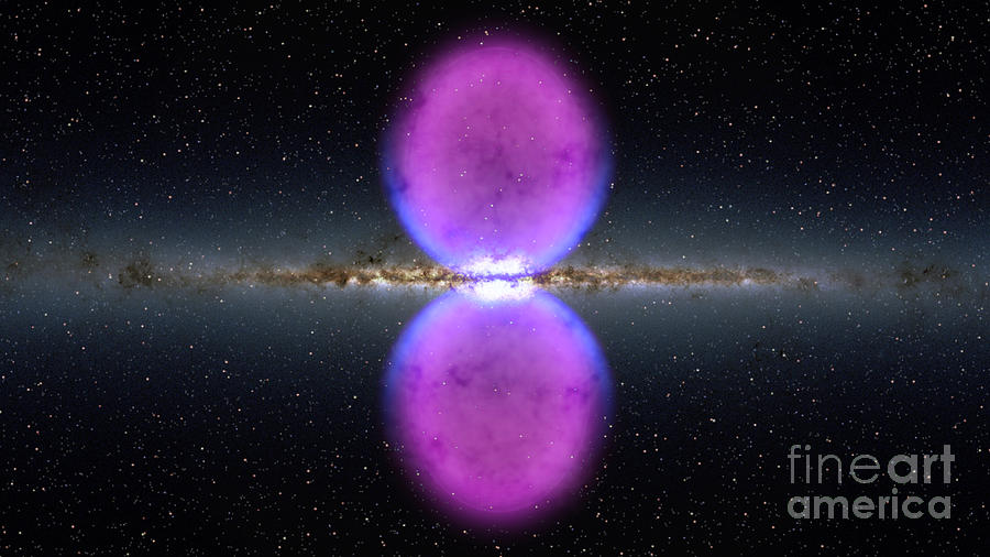 Space Photograph - Milky Way And Gamma-ray Bubbles by Science Source