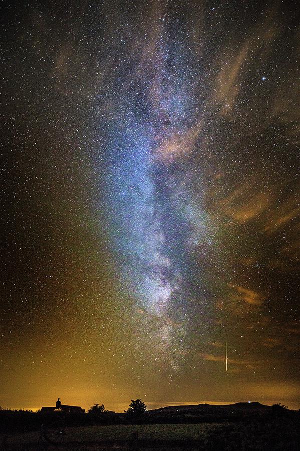 Milky Way And Perseid Meteor Trail Photograph by Chris Madeley