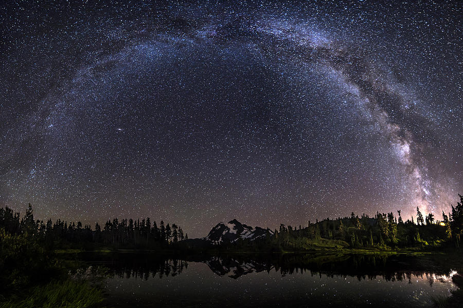 Milky Way Arch in Picture Lake Photograph by Yoshiki Nakamura