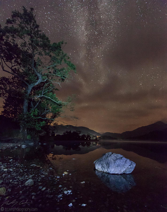 Milky Way at Gwenant Photograph by B Cash