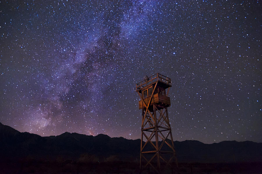 Milky Way at Manzanar Photograph by Cat Connor