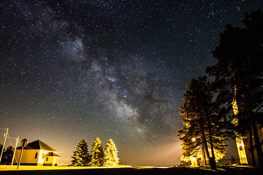 Tree Photograph - Milky Way from Oldham South Dakota USA by Aaron J Groen