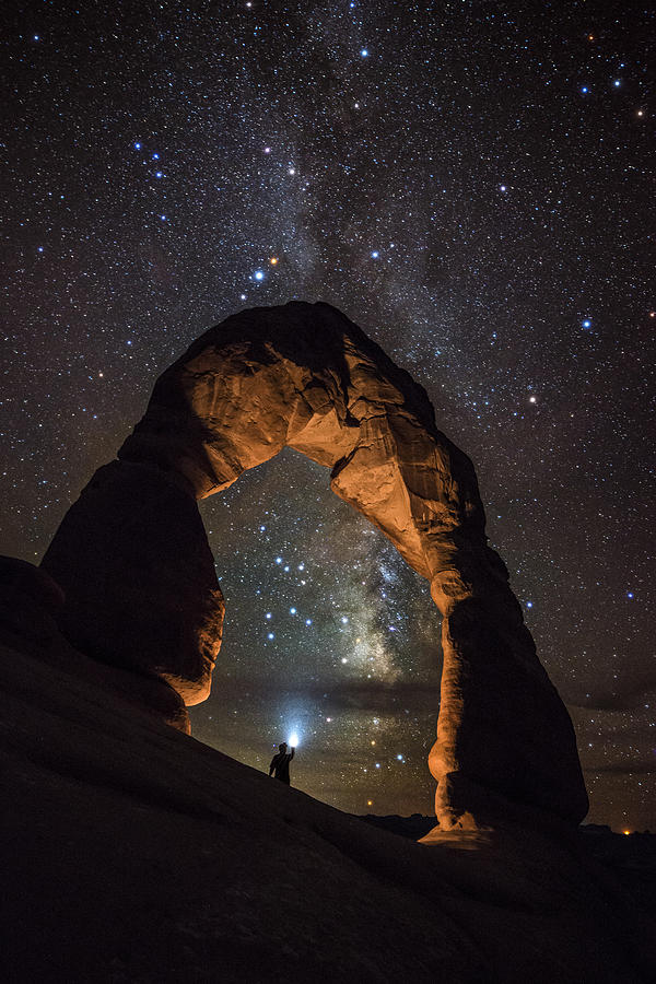 Milky Way Illumination At Delicate Arch Photograph by Mike Berenson ...