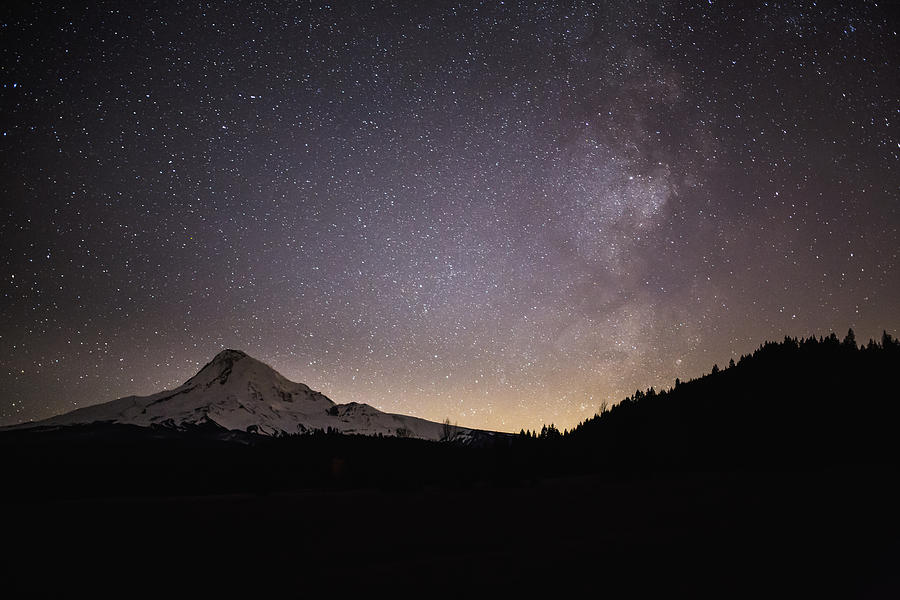 Milky Way In Night Sky Mt Hood National Photograph by Michael Durham