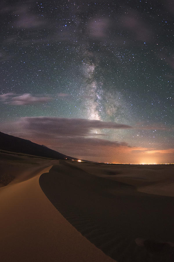 Nature Photograph - Milky Way Nightscape From Great Sand Dunes National Park by Mike Berenson