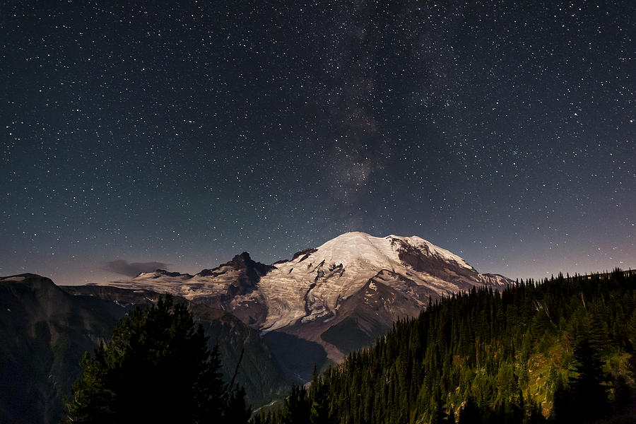 Milky Way on Mt Rainier Photograph by Yoshiki Nakamura