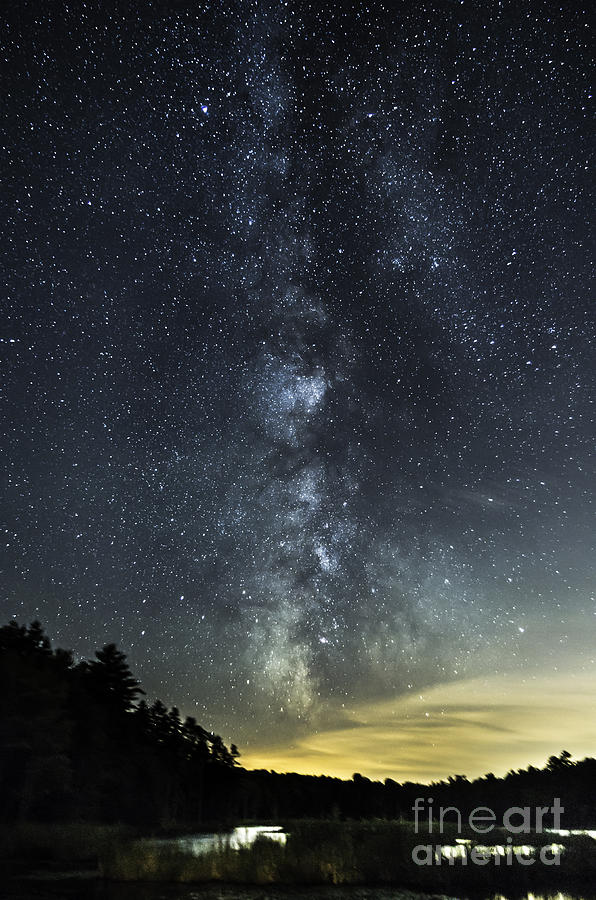 Milky Way Over Beaver Pond in Phippsburg Maine 2 Photograph by Patrick Fennell