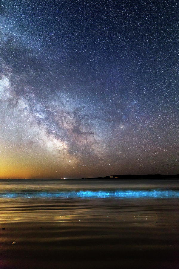 Milky Way Over Bioluminescent Plankton Photograph by Laurent Laveder ...