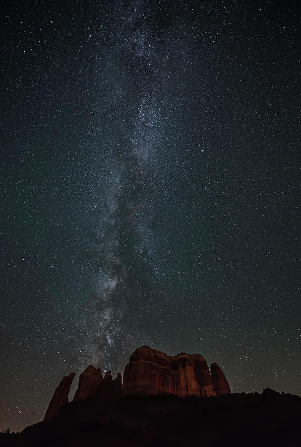 Milky Way Over Cathedral Rock Photograph by Adam Schmid
