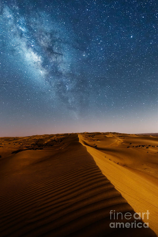 Milky way over desert dunes Photograph by Matteo Colombo
