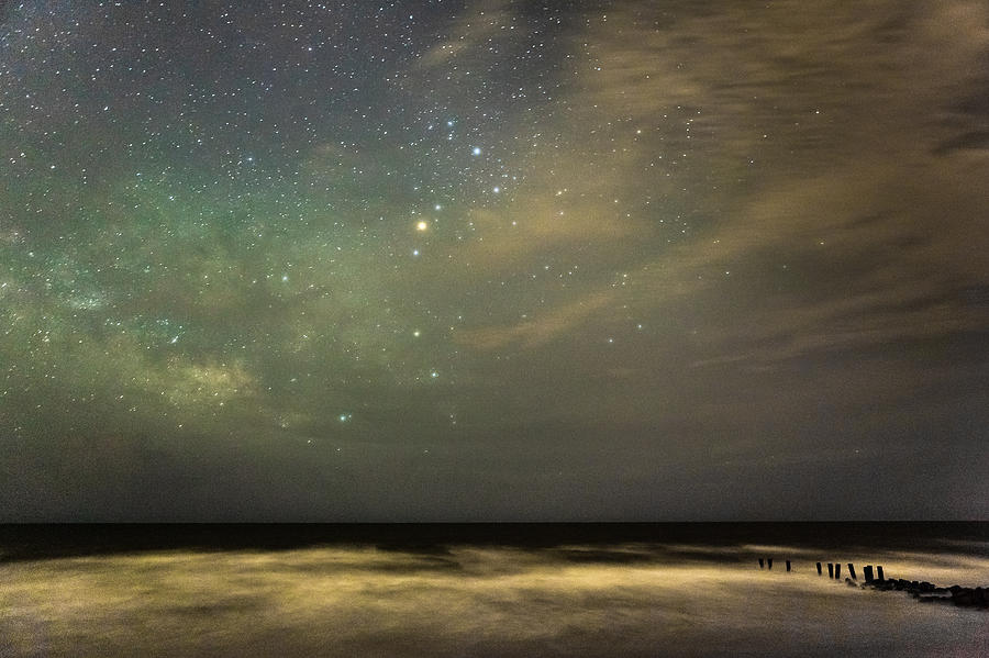 Beach Photograph - Milky Way over Folly Beach by Keith Allen