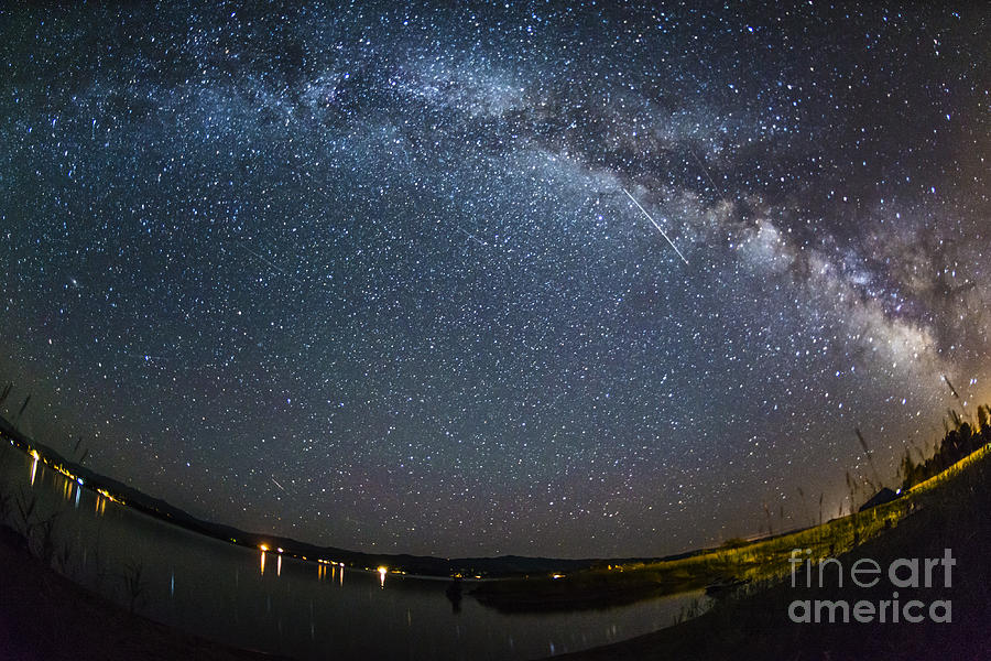 Milky way over Lake Cascade Idaho Photograph by Vishwanath Bhat