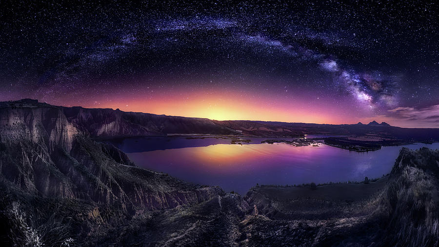 Mountain Photograph - Milky Way Over Las Barrancas 2016 by Jes?s M. Garc?a