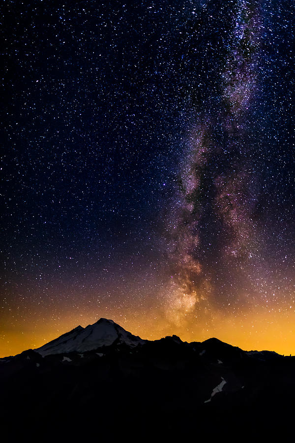 Milky Way over Mount Baker Photograph by Alexis Birkill