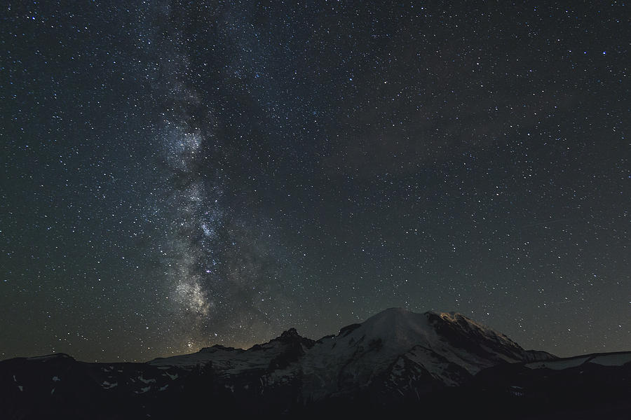 Milky Way Over Mt. Rainier Photograph by John Shaw