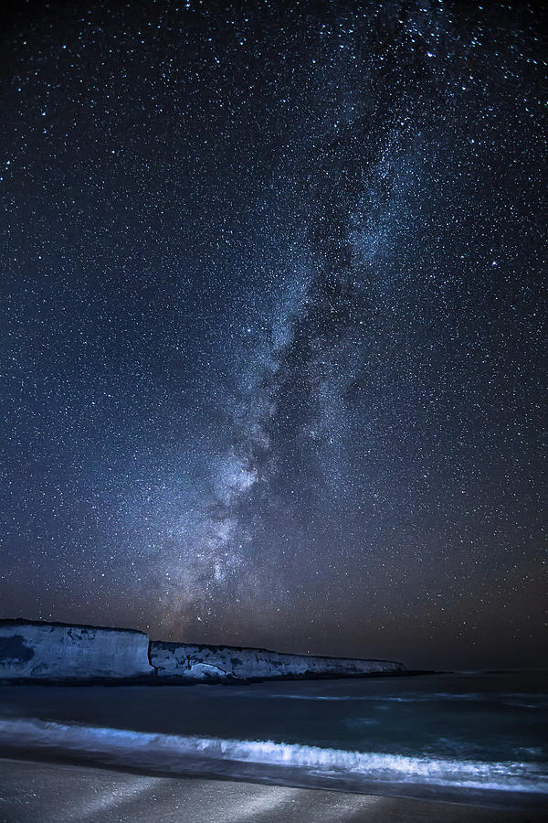 Milky Way Over The Ocean, Breaking Photograph by Alice Cahill