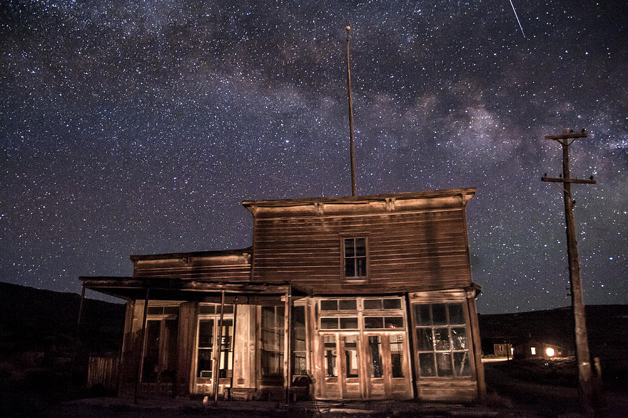 Architecture Photograph - Milky Way over  Wheaton and Hollis Hotel by Cat Connor