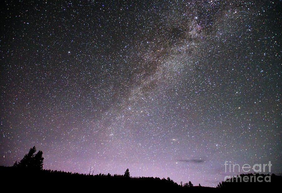 Milky Way over Yellowstone Photograph by Deby Dixon